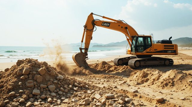 Heavy equipment at work
