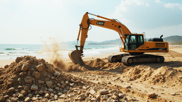 Heavy equipment at work